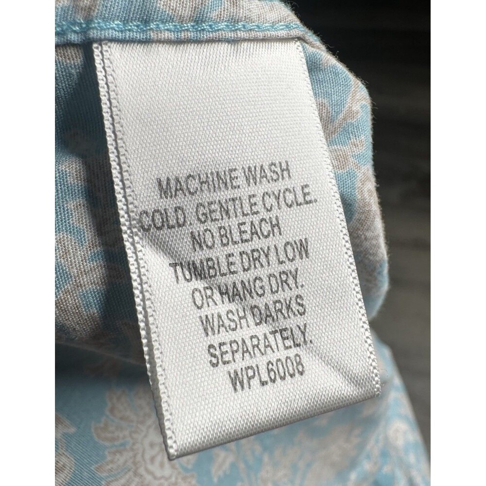 Panhandle Rough Stock Womens Light Blue Paisley Long Sleeve Western Snap Shirt M - Picture 7 of 7